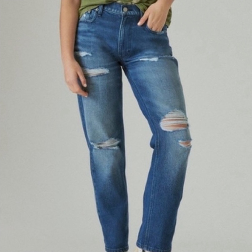 LUCKY BRAND BOY MID RISE RELAXED STRAIGHT SIZE 12